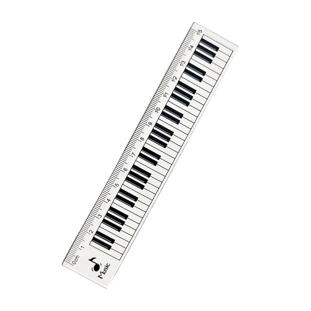 2pcs Creative Piano Keyboard Rulers Centimeter Scale 15cm Transparent Ruler Student Back To School Stationery