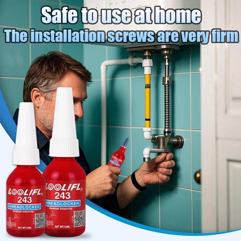 Blue Threadlocker 243- Anaerobic Curing Screw Lock Adhesive for Nuts & Bolts, Anti-Vibration Sealant with Rust Protection (10ml)
