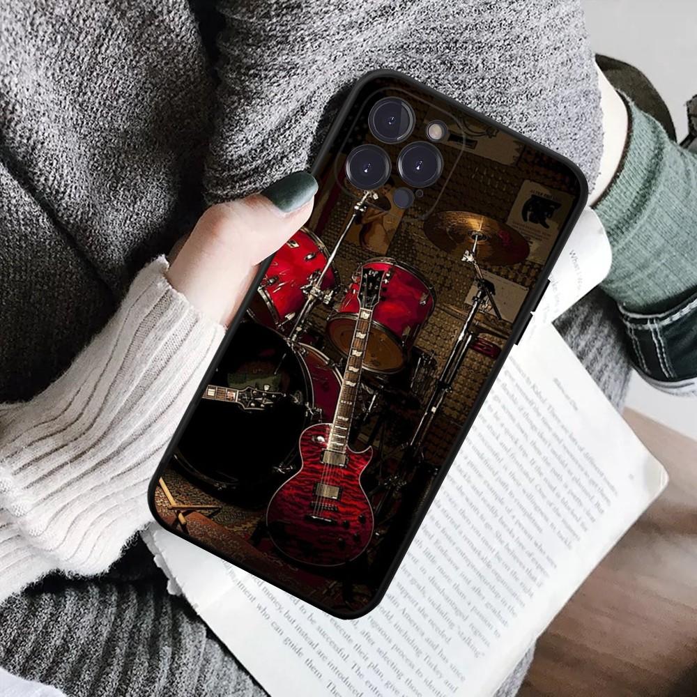 Music Instrument Guitar Piano Phone Case For IPhone 16 15 8 7 6 6S Plus X SE XR XS 14 11 12 13 Mini Pro Max Mobile Case