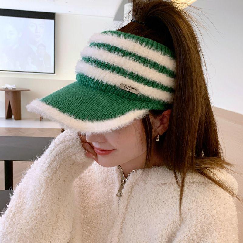 

Порожня шапка Дитяча осінньо-зимова тепла шапка Шапочка для волосся Показ обличчя Маленька бігова Універсальна в язана вовняна шапка One Size зелений