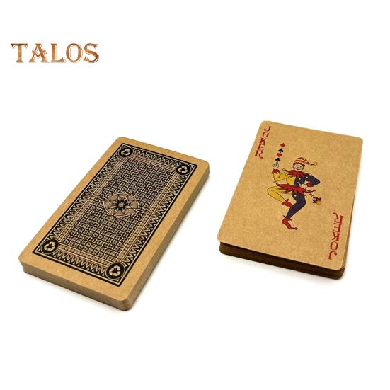 54Pcs/Set Kraft Paper Poker Card Waterproof Game Card Deck Kids Adults Family Night Multi-player Interactive Classical Card Board Game Props