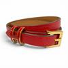 Excellent Bracelet Pop H Double Tour Red Leather Women Used