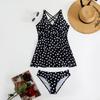 2025 Polka Dot Plus Size European & American Tankini Bikini Set