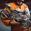 Zmart TOYLINX Alaşım Motosiklet Masaüstü Dekorasyonu, 2045 Parça Yarış Yapı Taşları Oyuncak Motosiklet Modeli Bisiklet Oyuncak Alaşım Model Montaj Kiti 2045
