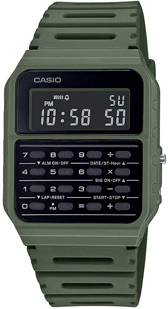 Casio Calculator Watch with Calculator Comes In Original International Model CA-53WF-3B Function, Green, Box, [Used]