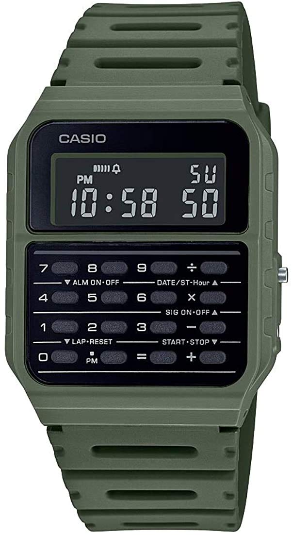 

Часы-калькулятор Casio с калькулятором Поставляются в оригинальной международной модели CA-53WF-3B Функция, Зеленый, Коробка зелёный