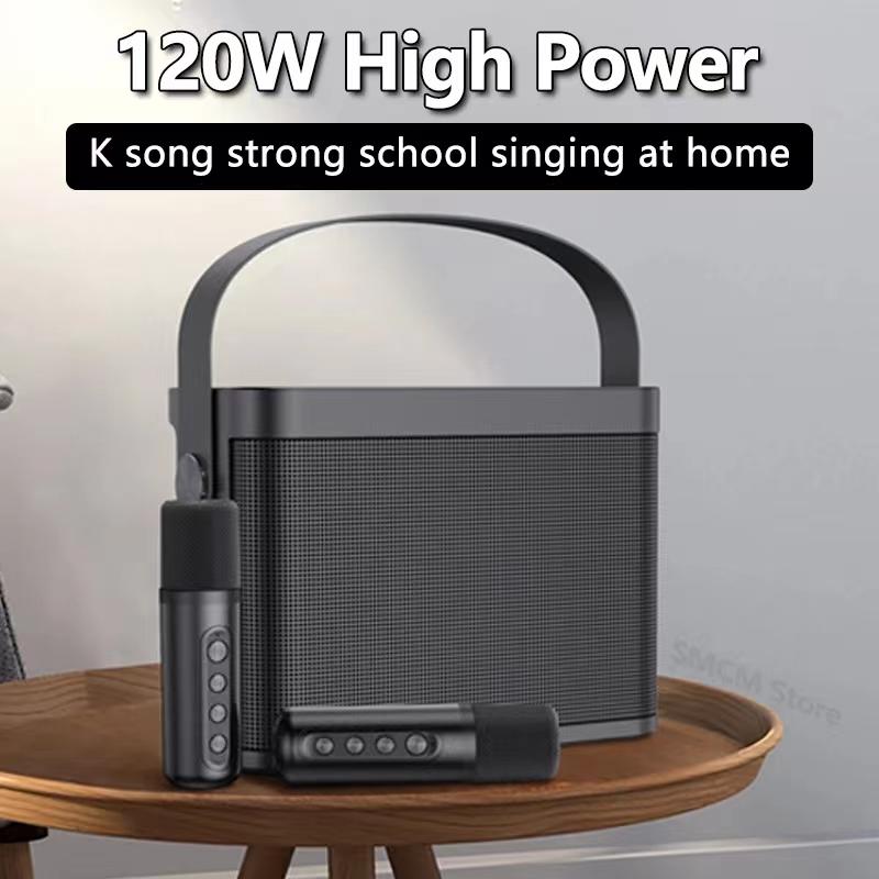 #20W Powerful Wireless Portable Dual Microphones Bluetooth Speaker Hifi Stereo Family Party Karaoke Subwoofer Boombox gifts 2025