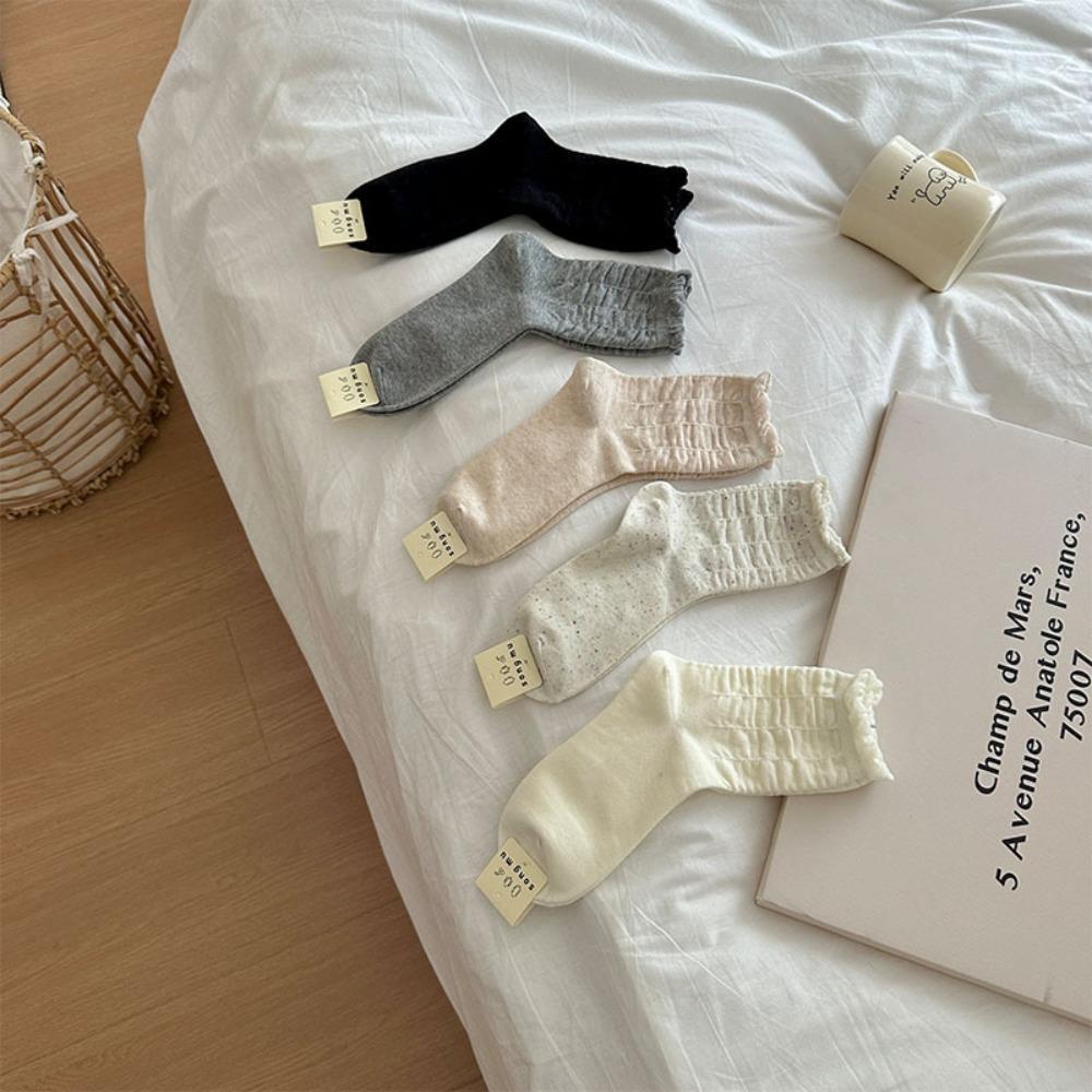 

Korean Solid Color Socks Sweet Fashionable Socks New Stockings