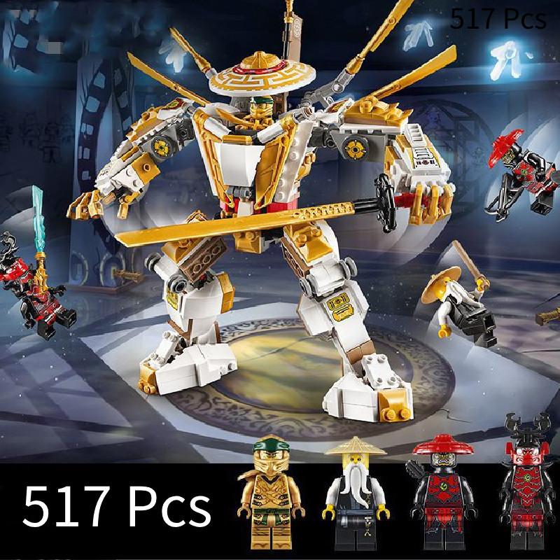 Compatible With Ninjago Golden Mech Warrior Intelligent Building Block Educational Toy Model New Year Gift
