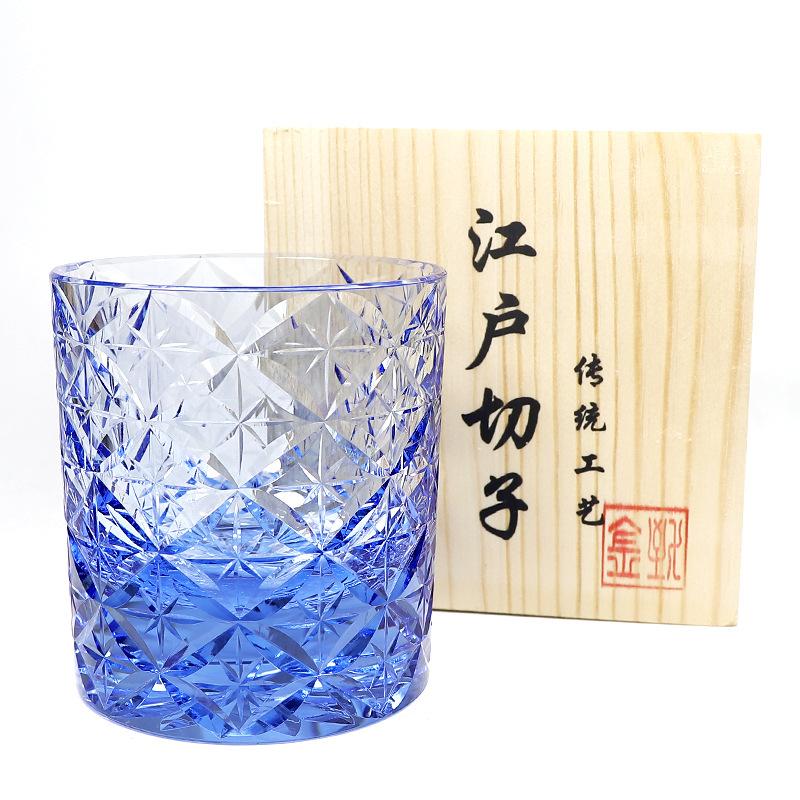 Kanzhi Edo cut Japanese hand-carved whiskey crystal glass wine glass K9 star seven treasure men's gift