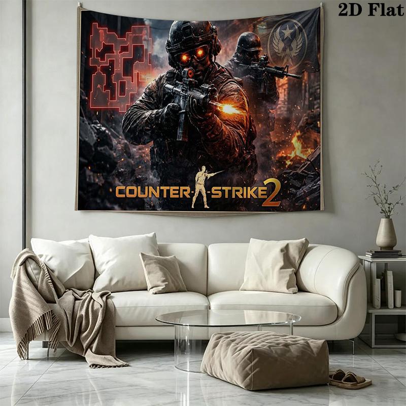 csgo Wall Tapestry Aesthetic Wall Hanging Printed Fabric Blanket Decorative Tapestries for Bedroom Living Room Home Decor