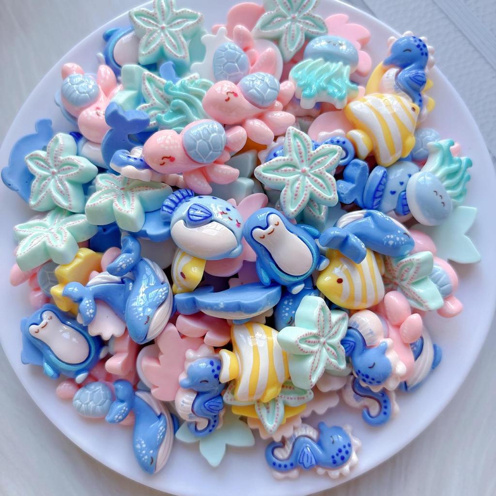 Cute Resin Marine Animal Charms for DIY Accessories – Perfect for Crocs, Phone Cases, and Hairpins