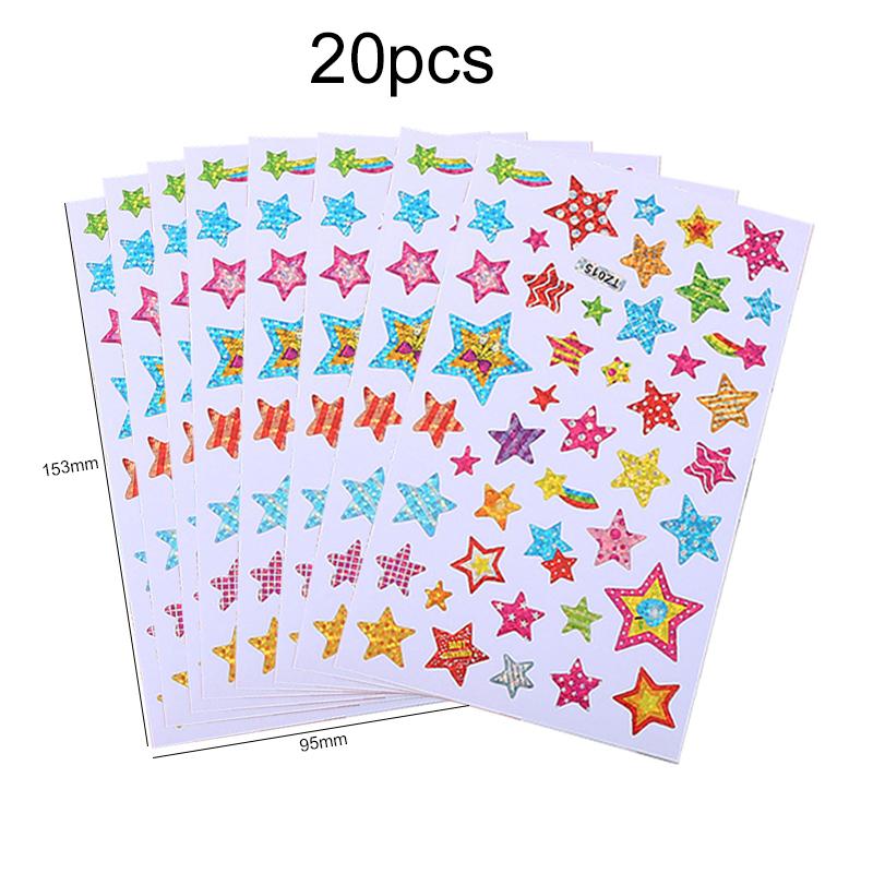 10~50sheets Scrapbook Stickers with Stars Hearts Circles Dazzling Colors for DIY Crafts Journaling Memory Book Decoration TMZ