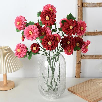 Faux Chrysanthemum Flower Long Stem Realistic Artificial Calendulas Flower Bouquet for Vase Table Centerpiece Home Wedding Party Garden Decoration