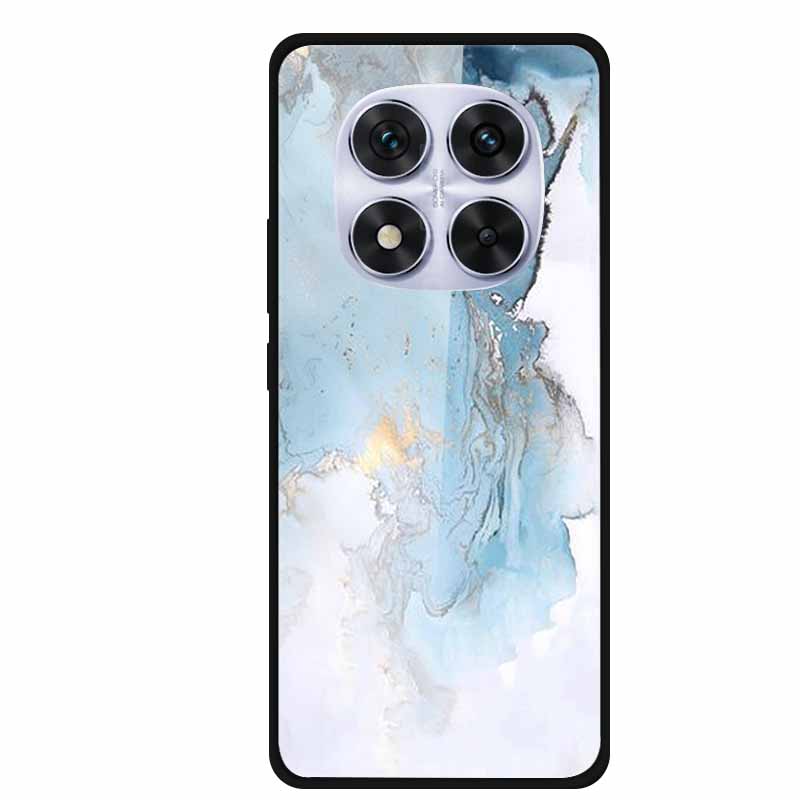 Tempered Glass Case For Xiaomi Redmi Note 14 Pro 5G Back Cover PC Hard Shockproof Cases Beer Marble Texture Cool Fashion Funda