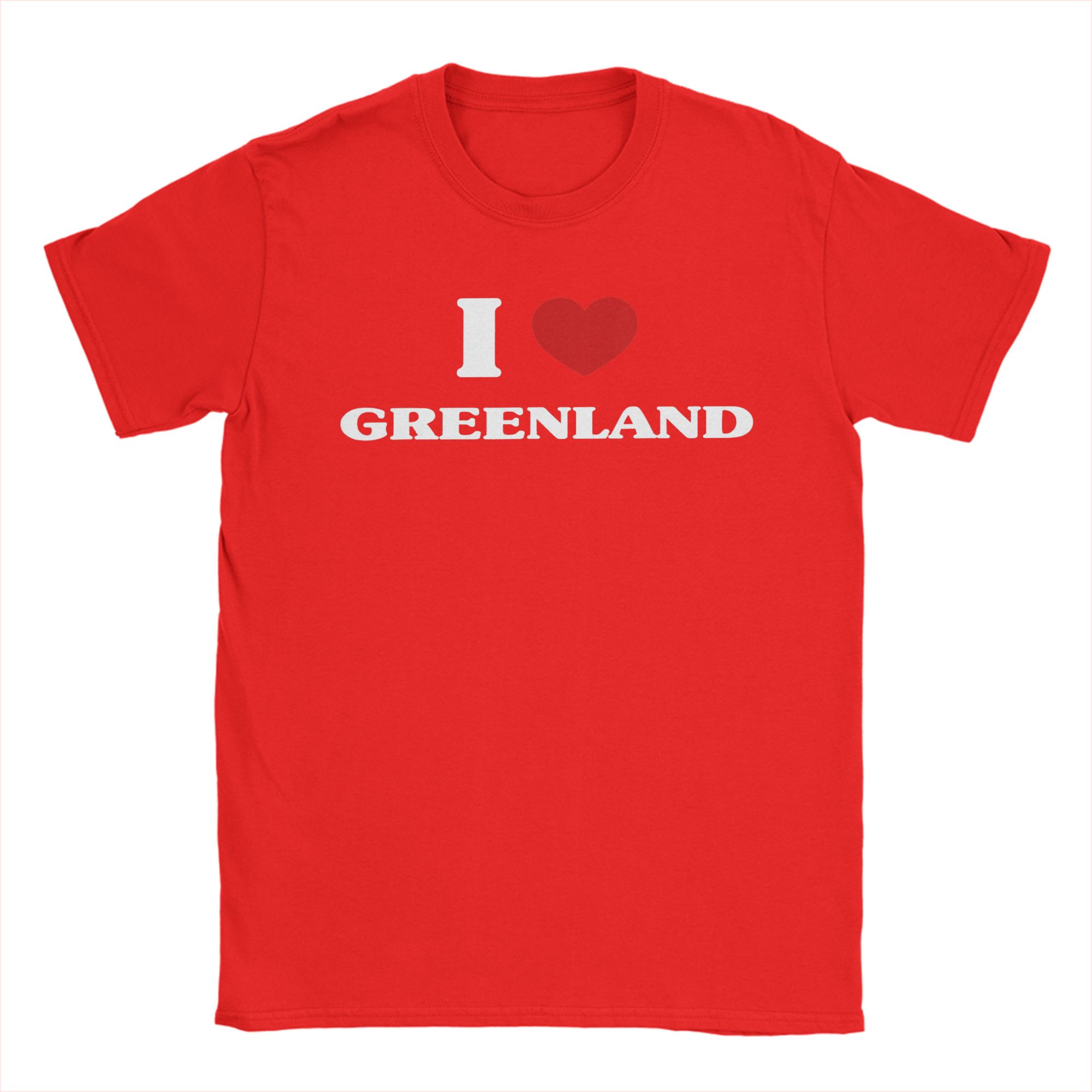 

I Love Greenland TShirts Men Awesome Pure Cotton Tees Round Collar Short Sleeve T Shirt Plus Size Clothing S