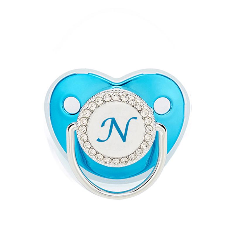 Blue Baby Diamond Pacifier - 26 Letter Teething Soother