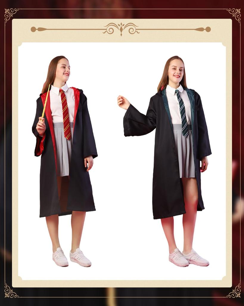 [JIURUN] Cosplay Costume, Magic Robe Cape, High-Definition Embroidered Badge, Tie, Outfit, Costume, Cosplay, Unisex, School Festival, Birthday Party,