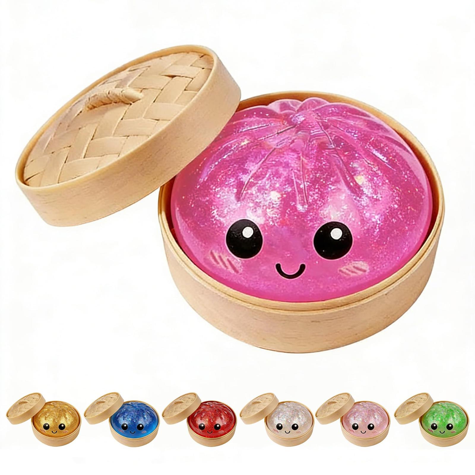 

Squishy Dumpling Toy with Light Up Feature in Mystery Box Soft Squeeze Stress Relief Sensory Toy for Kids and Adults Collectible one size