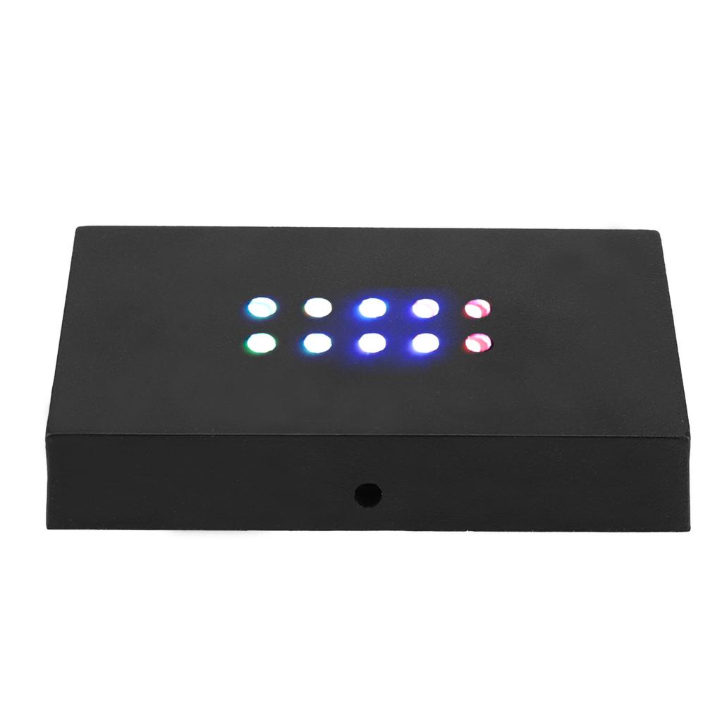 LED Light Lamp Display Stand Glass Art Base Holder (Colorful Light S)
