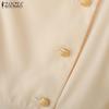 ZANZEA Women Square Collar Summer Short Sleeve Slim Blouse