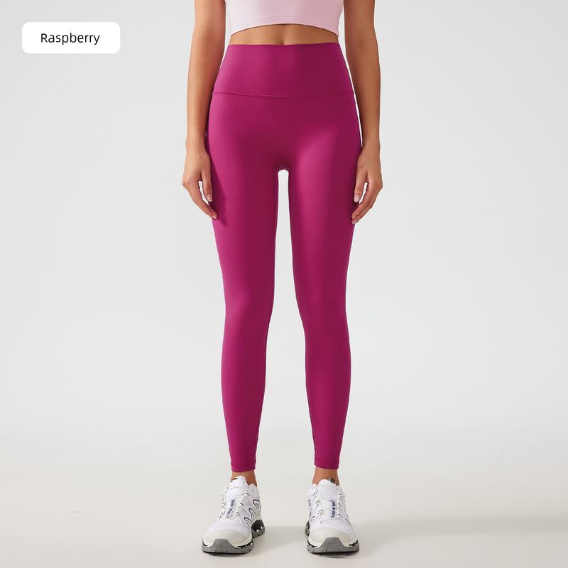 Lu Same Style Free Size Nude Feel No Embarrassment Line Yoga Pants Female 2025 Best Selling Hip Raise Shaping Sports Workout Ankle Length Pants