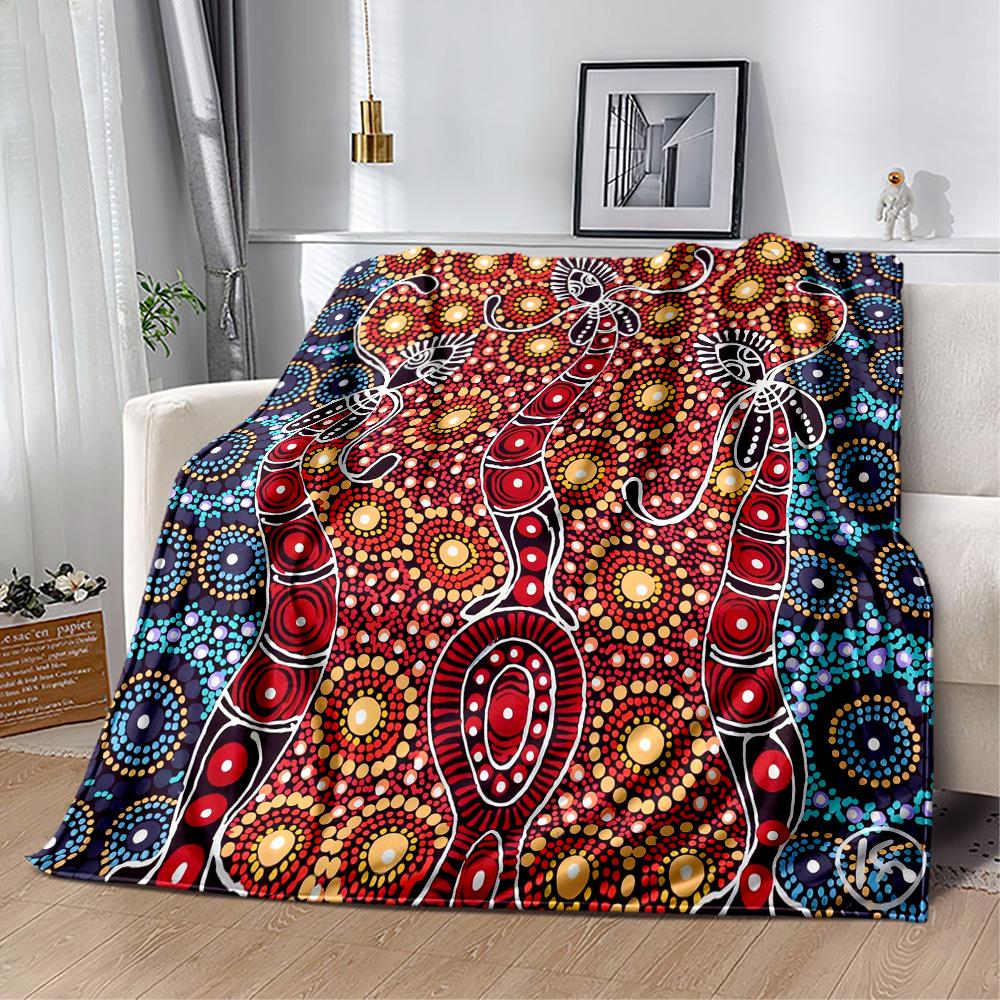 Australian Aboriginal Style 27 Blanket Soft Warm Cozy Suitable for Chair Bed Seaside for All Occasions Digital Print