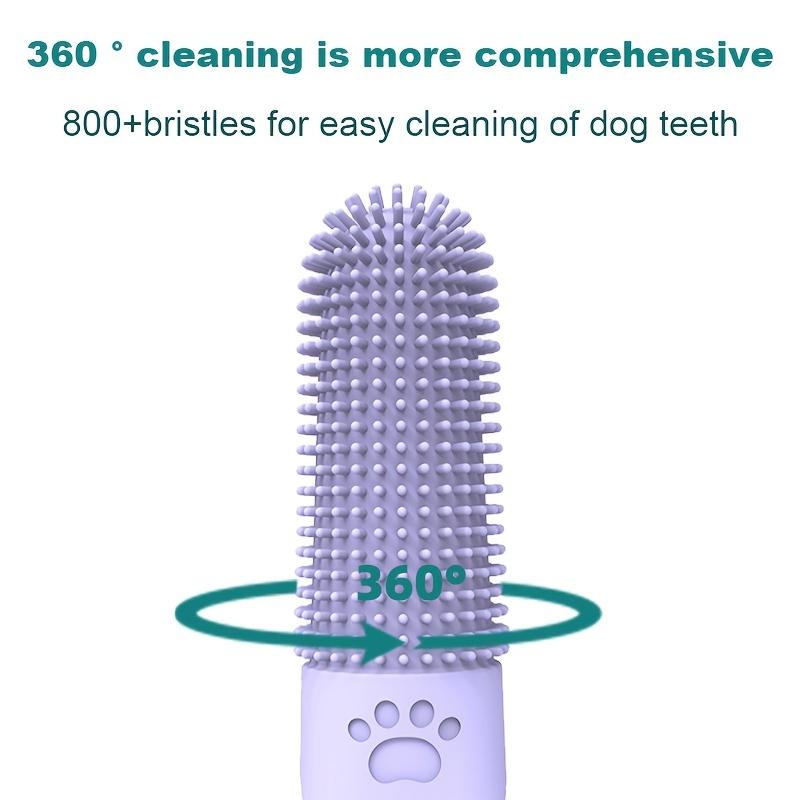 3pcs Silicone Pet Toothbrushes, Soft Bristle, 360° Full-Head Design for Plaque Prevention, with Finger Covers, Material, for Dogs and Cats