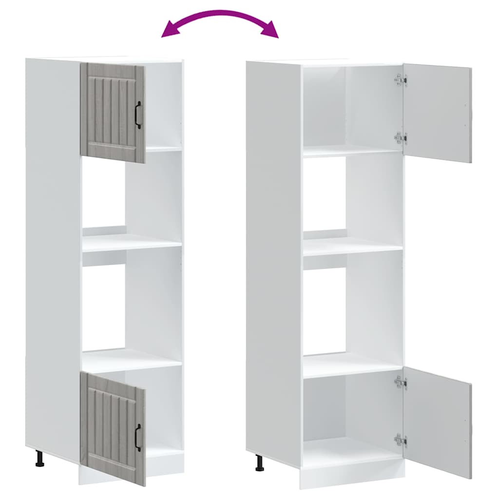Kalmar Oven Cabinets 2 Pcs Grey Sonoma Wood Based Material