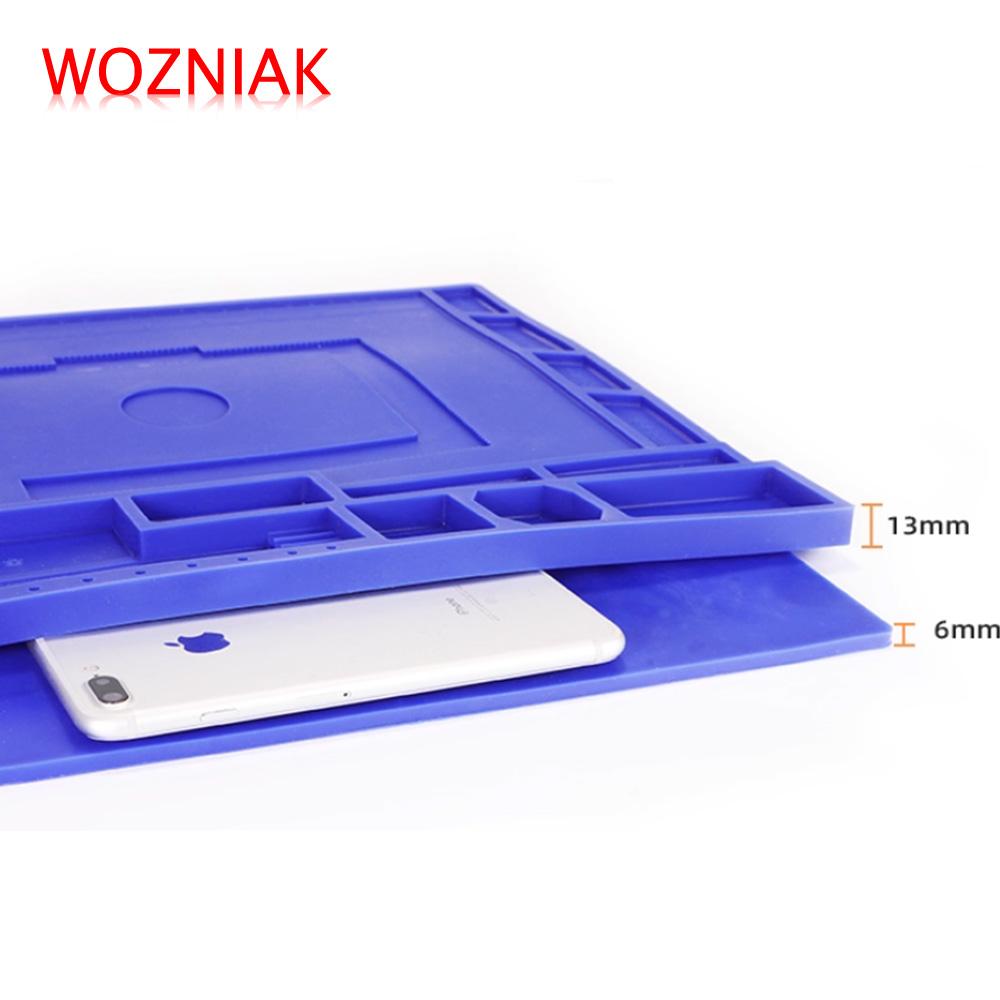 WOZNIAK Mobile Phone Repair Pad Computer Repair Workbench Multi Functional High-temperature Resistant Silicone Desk Mat