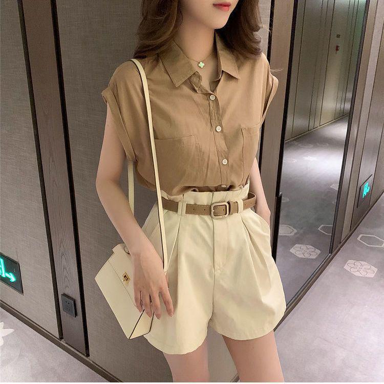 Spring 2026 Korean Style Sleeveless Shorts Set with Dimensional Decoration for Light-Skinned Wear