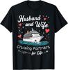 Husband and Wife Cruising Partners for Life Honeymoon T-Shirt - Unisex-Adult, Black, Small, Short Sleeve, T-Shirt