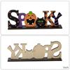 2pcs Scary Wooden Pumpkin Decoration Cartoon Halloween Cat Ornaments  Rustic Farmhouse