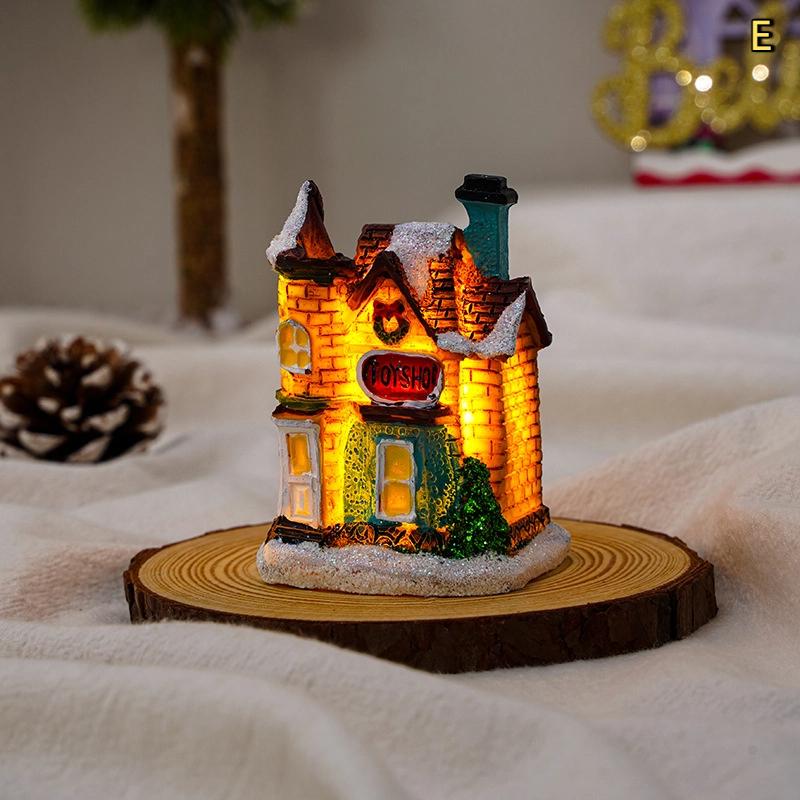 Addobbo di Natale Mini Casa Piccola Luminoso Usato Per Decorazioni Casa Vacanze Albero di Natale Accessori Festa Ornamento da Scrivania Regalo