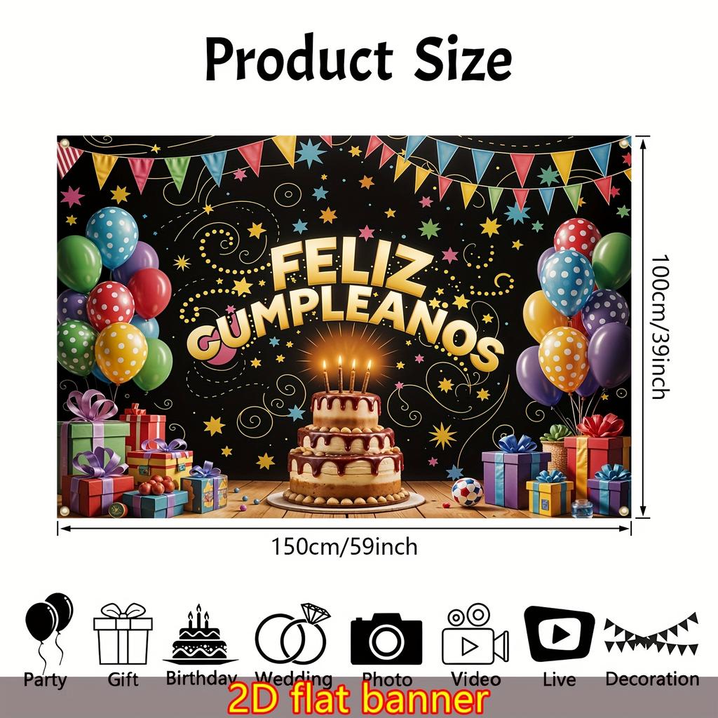 Spanish "Happy Birthday" Banner Is Suitable for Summer and Autumn Photography Party Supplies and Birthday Party Decorations