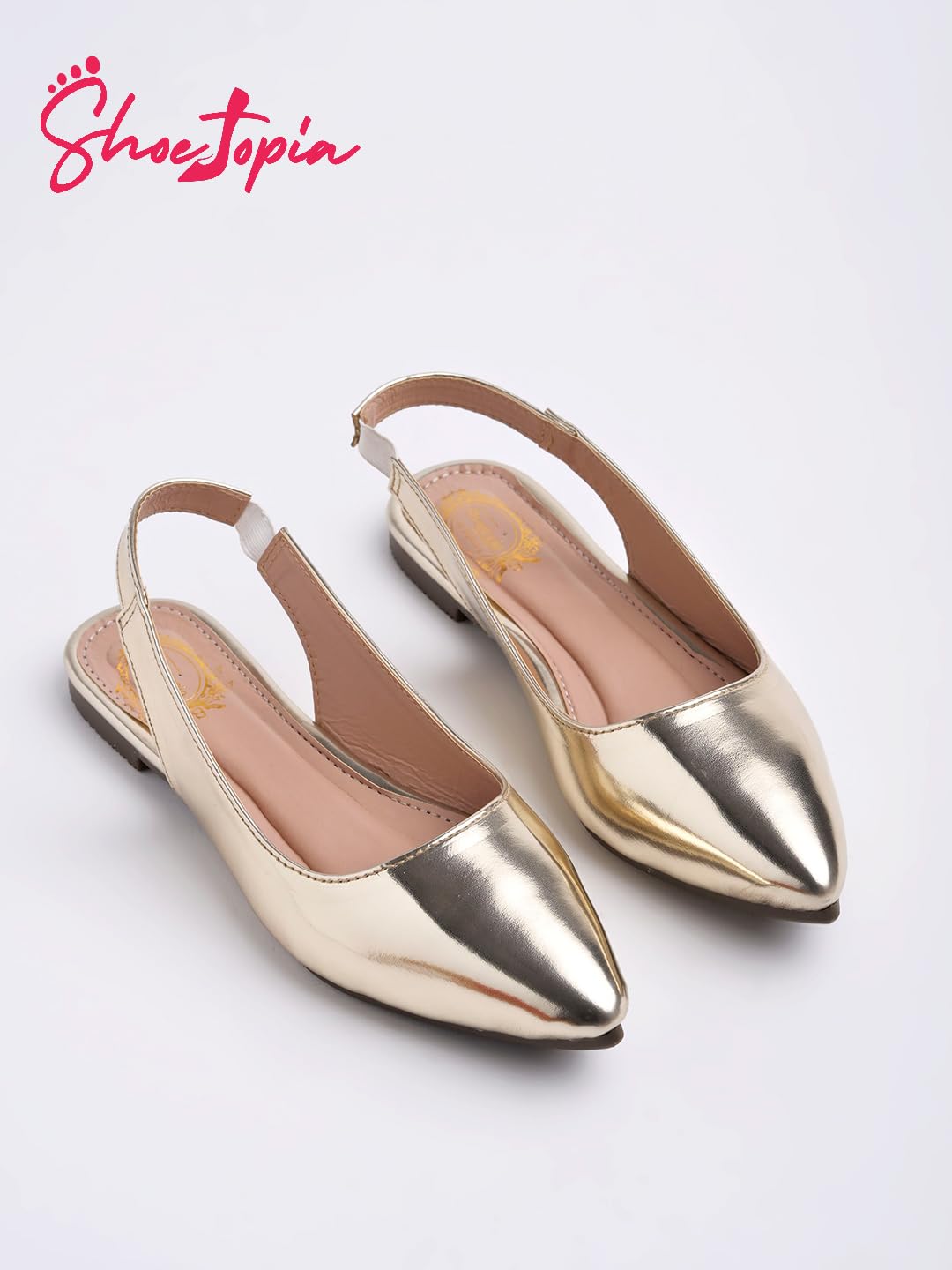

Shoetopia Pointed Toe Golden Bellies For Girls-Eu41 8 UK бронзовый
