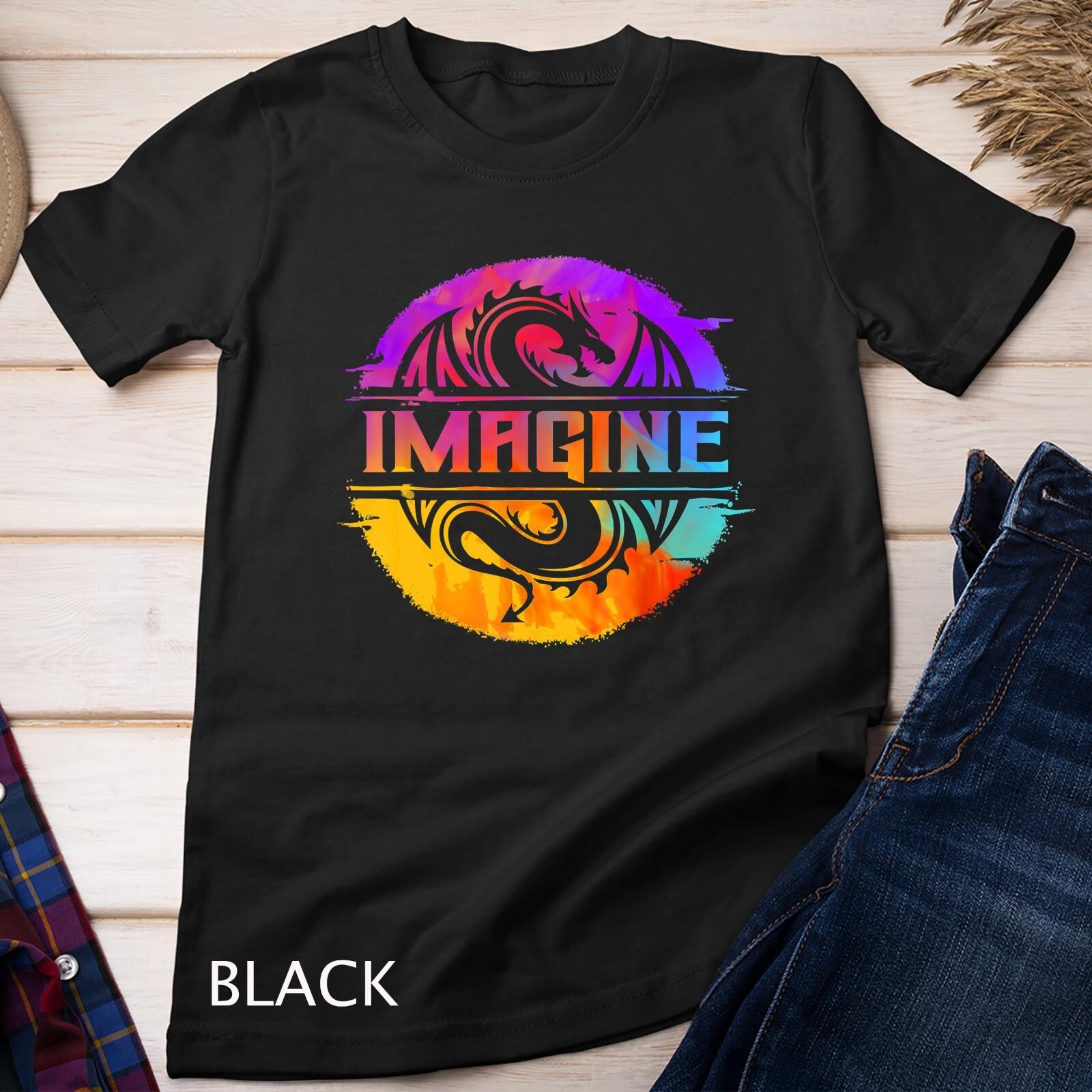Imagine Fantasy Dragon Retro Tribal T-Shirt Mens Womens Tees Top Unisex T-Shirt Mens Womens Tees Top M
