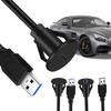 1M USB 3.0 Male To Type C 3.0 Female Panel Mount Cable 5Gbps Flush Mount Extension Cable for Car Truck Boat Motorcycle Dashboard