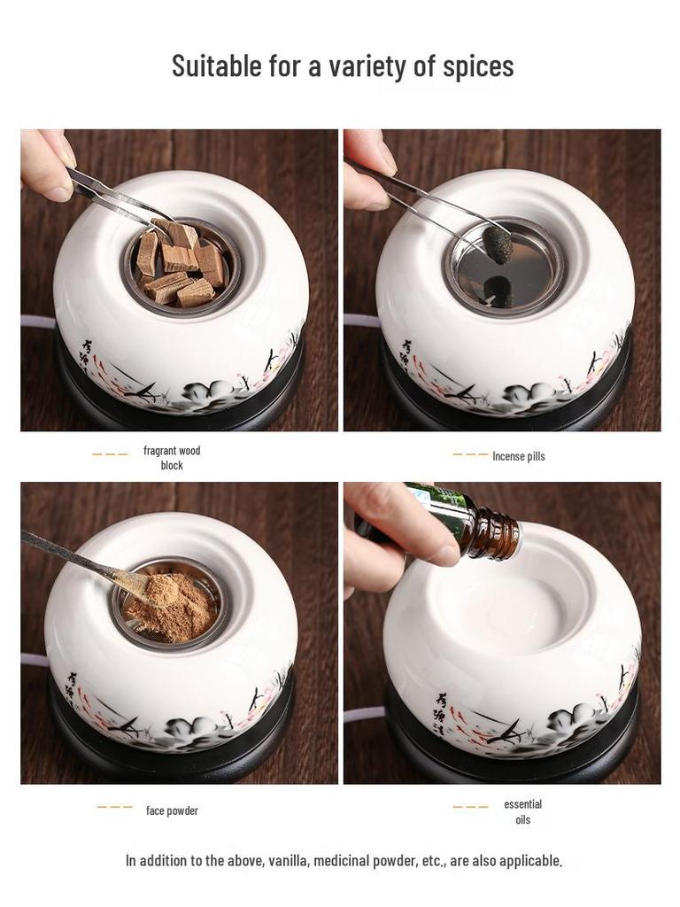 Adjustable Temperature Ceramic Incense Burner & Aroma Diffuser