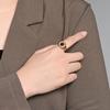 Fashion and Popular Jewelry Titanium Steel Gold-plated Full Diamond Ring Men's and Women's Niche High-end Sense Does Not Fade Jewelry
