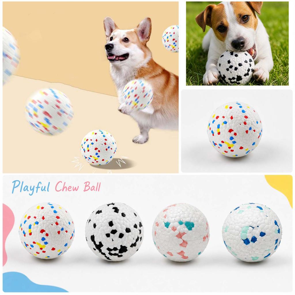 Durable Pet Chew Ball Interactive Training Toy for Dogs Spot Pattern Round Shape Non-Toxic Material Safe for Puppy Teeth Cleaning