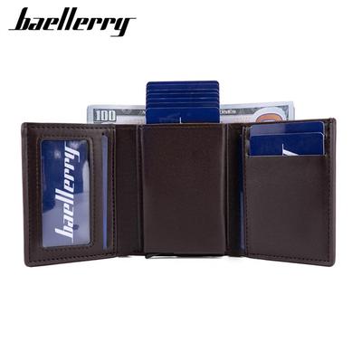 Herrenmode Geldbörsen RFID Schutz Kartenhalter Business Dreifach gefaltete Geldbörse Münzgeldbörse Vintage Design Geldbeutel