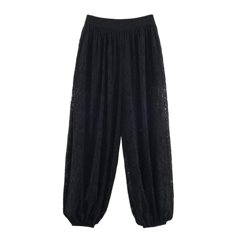 

Autumn 2025 Lace Balloon Fit Trousers Small чёрный