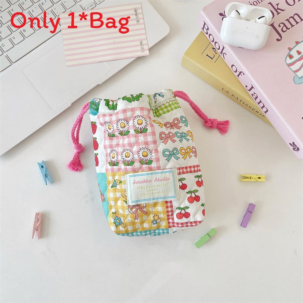 Modern Minimalist Polyester Coin Purse With Drawstring For Travel And Makeup Storage