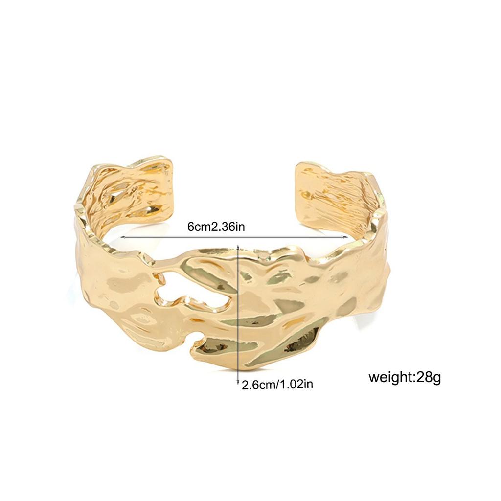 European and American fashion niche lava zinc alloy bracelet advanced design sense liquid fold irregular retro hand