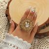 Unique Boho  Stone Ring Big Round Rings For Women Vintage Female Wedding Party Jewelry Birthday Gift
