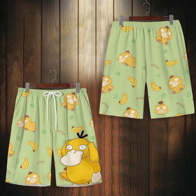 Cartone Animato Giapponese Anime Animazione Psyduck Pugilato Muay Thai Kickboxing Pantaloncini da Allenamento Stampa Arti Marziali Unisex Uomo Donna Fitness Sport Palestra Allenamento