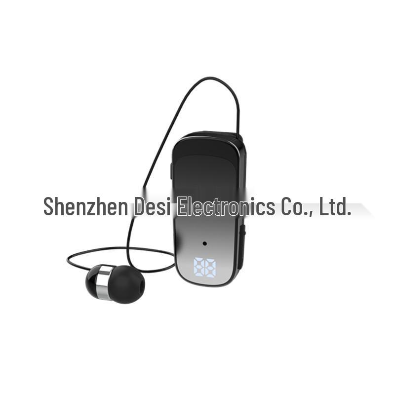 Clip-on Bluetooth Earbuds for Calls & Music, 20-Hour Battery, Incoming Call Number Broadcast