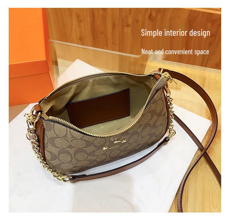 Řetízková kabelka ve tvaru knedlíku s potiskem písmen: Všestranná 25cm módní kabelka přes rameno a crossbody