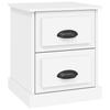 Table de chevet - Maison Exclusive - Blanc - 2 tiroirs - Bois d'ingénierie 39x39x47,5 cm